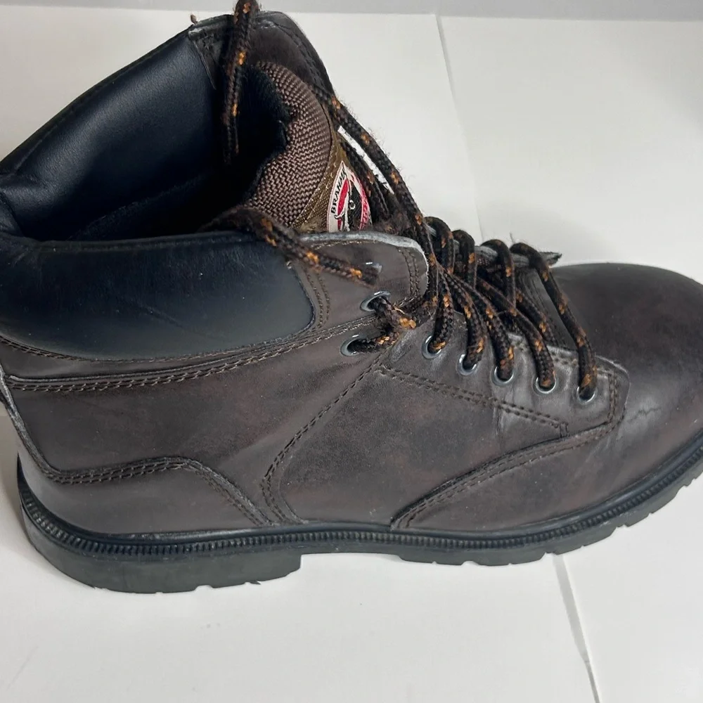 Men's Brahma Brown Leather Steel Toe Work Boots Size 9.5 Used